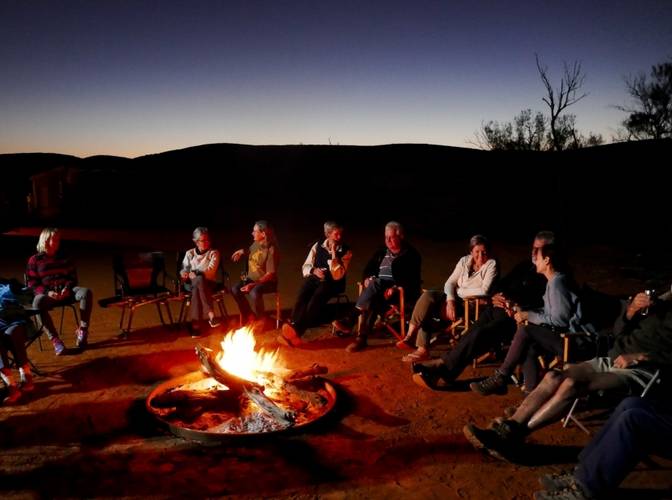 Tag-along tour at the camp fire